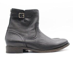 FRYE Pippa Women's 8.5 B Back Zipper Short Ankle Boot Black Leather Block Heel